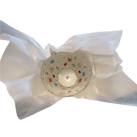 Lenox Crystal Hand painted Natures Splendor Crystal Floral & Dragonfly Bowl - Picture 10 of 12